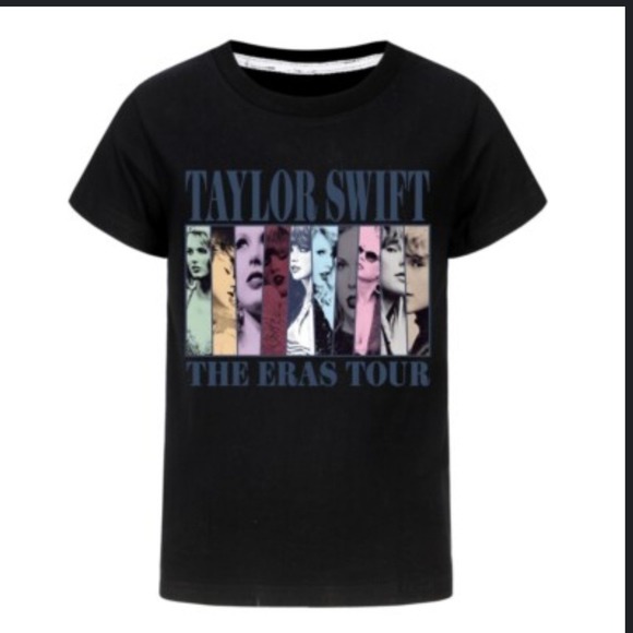 Taylor Swift Eras Tour Short Sleeve Black Cotton Tee NWOT - Size Large - Picture 1 of 6